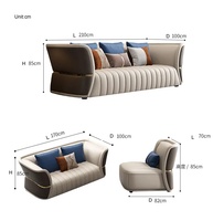 Ensemble de canapés sectionnels européens en cuir véritable de luxe Combinaison élégante Mobilier de salon et de bureau Design dernier cri pour l'élégance de la maison