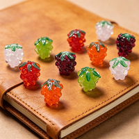 Cuentas de Vidrio con Esmalte de Uva y Frambuesa, Accesorios para Manualidades, Cuentas Sueltas de Frutas para la Creación de Joyería