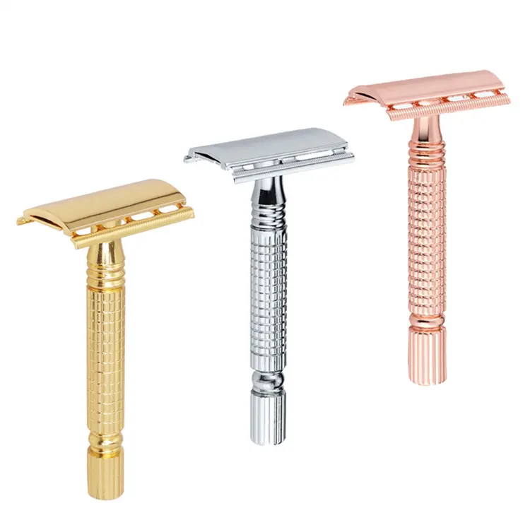 High Quality Double Edge Metal Safety Razor with Brass Handle Classic Shaving Razor for Mens