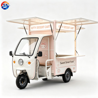 Tricycle Électrique Mobile pour la Restauration 48V 60V, Chariot Alimentaire au Lithium, Apparence Personnalisée pour la Vente de Boissons Fraîches et de Plats de Loisirs