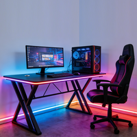 Bureau de jeu en forme de Z, table de rangement, bureau PC, mobilier de bureau ergonomique, bureau de jeu e-sport, bureau d'étude simple pour la maison