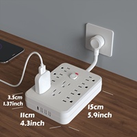 Multiprise domestique 110V avec câble de 1,5m, courant nominal 10A, avec ports de charge USB, spécifications US