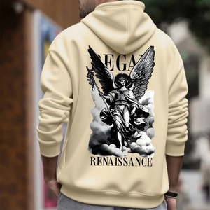 Sweat-shirts unisexes surdimensionnés en coton noir épais brodés personnalisés de poids lourd 340 GSM pour l'hiver - Product Image 3