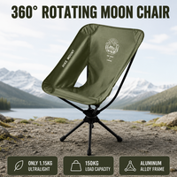 Chaise d'extérieur rotative à 360° en alliage d'aluminium, pliable et légère, avec sac de rangement pour le camping – Vente en gros usine