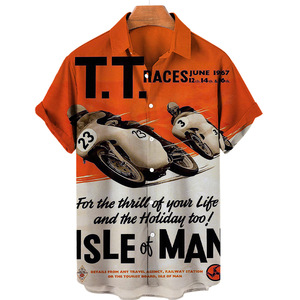 เสื้อเชิ้ตแขนสั้นลายปักสีพื้นสำหรับผู้ชาย,เสื้อยืดดิจิตอลลำลองลายอวตารในฤดูร้อนปี2023 - Product Image 6
