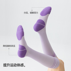 Professional graded compression fitness calf <b>socks</b>, shock-absorbing, non-slip, breathable, pressure-relieving knee-high <b>socks</b>, - Product Image 3