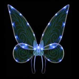 Alas de Hada LED Jumon, Alas de Mariposa de Lentejuelas Brillantes de Nailon, Disfraz de Princesa Élfica para Niñas, Graduación, Halloween, Acción de Gracias - Product Image 4