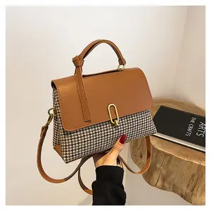 Großhandel taschen frauen sling büro-Neueste Mode Plaid Taschen Frauen Handtaschen Mädchen Beliebte Geldbörsen Plaid Handtaschen Für Frauen