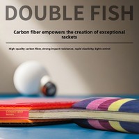 Raquette de tennis de table Double Fish Diamond Series, niveau professionnel, haute performance, 7 couches, bois plein + fond en fibre de carbone