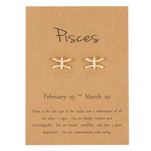 Pendientes de Moda en Oferta en Aliexpress, Pendientes de Botón con Signos del Zodiaco, Chapados en Oro, 12 Constelaciones, Horóscopo - Product Image 5