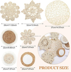 Set di 7 Cesti da Parete in Stile Boho, Decorazione in Vimini <span class=keywords><strong>e</strong></span> Rattan per Soggiorno, Camera da Letto <span class=keywords><strong>e</strong></span> <span class=keywords><strong>Cucina</strong></span> - Product Image 2