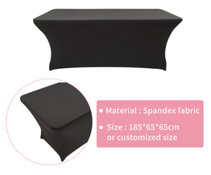 Mantel de mesa ajustable de poliéster y spandex con logo impreso por sublimación personalizado para ferias comerciales AI-MICH - Product Image 5