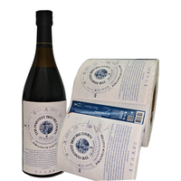 Papel de textura de lujo impresión UV punto personalizado embalaje de vino etiqueta multicapa hoja de oro en relieve etiquetas de vino tinto para botellas