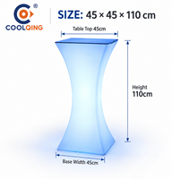 Table lumineuse LED COOLQING, mobilier lumineux pour la location d'événements, mariage, fête, bar, boîte de nuit, décoration de lieux, RGB rechargeable
