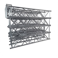 Structure de scène portable en treillis peint, couleur noire, 290x290, pour événements, concerts, mariages, et support de décoration.