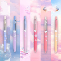 Stylos à bille en plastique Kawaii Pastel Cloud & Heart Design 0,5 mm, 6 couleurs, écriture fluide, 12 pièces par boîte