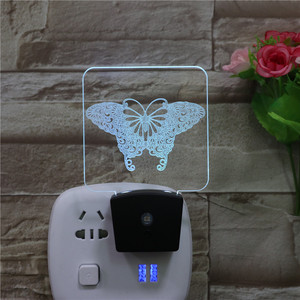 Lampade da notte per animali con Design a farfalla per lampada da parete a LED con sensore di luce Plug-IN per camera da letto per <span class=keywords><strong>bambini</strong></span> - Product Image 6