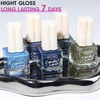 Vernis à ongles KUDAN bleu brillant à base d'eau, longue tenue, pelable, pour manucure DIY en salon, certifications complètes, approvisionnement en gros