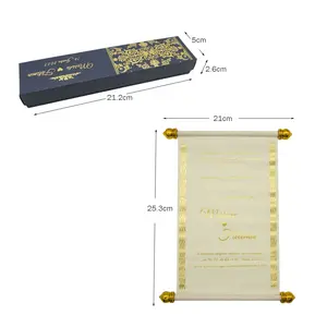 Cartes d'invitation personnalisées à défilement en papier bronzé Cartes de vœux pour décoration de fête de mariage