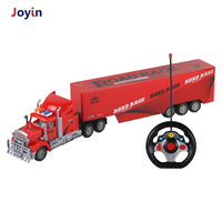 Camion télécommandé 2,4 GHz pour enfants, véhicule de transport avec phares, idéal pour les camions américains et les remorques