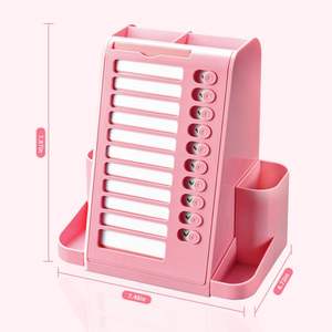 Многофункциональный креативный пластиковый органайзер для канцелярии на рабочий стол, вращающийся на 360 градусов, с календарем и часами, современный дизайн - Product Image 4