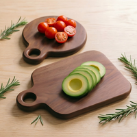 Planche à découper en bois de noyer noir, planche à découper solide en bois pour aliments pour bébés et fruits, plateau en bois sans peinture, petite planche à pain en bois massif