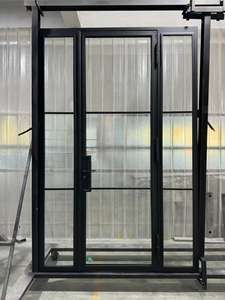 Fenêtre et porte en aluminium/fer forgé, à battants coulissants, avec auvent, double vitrage rond, vitrage français anti-impact avec grille - Product Image 6