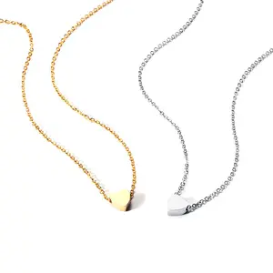 Semplicemente Stile Cavo In Argento A Catena In Oro Placcato In Acciaio Inossidabile Del Pendente Del Cuore Della Collana per Le Donne Degli Uomini del Regalo