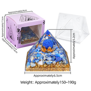 Pirámide de Resina Epoxi con Cristal Natural de 65cm, Adorno de Escritorio para Chakra, Yoga y Meditación, Estilo Europeo Americano, Origen China, Color - Product Image 3