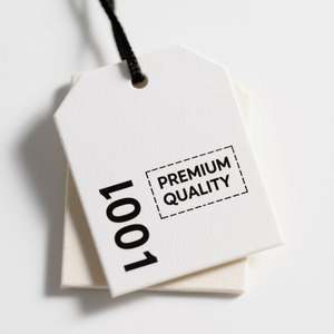 Etiquetas colgantes de ropa de PVC transparente de lujo personalizadas Etiquetas colgantes de ropa con logotipo impreso Etiquetas colgantes de ropa de cuerda Etiquetas colgantes de papel de PVC esmerilado - Product Image 4