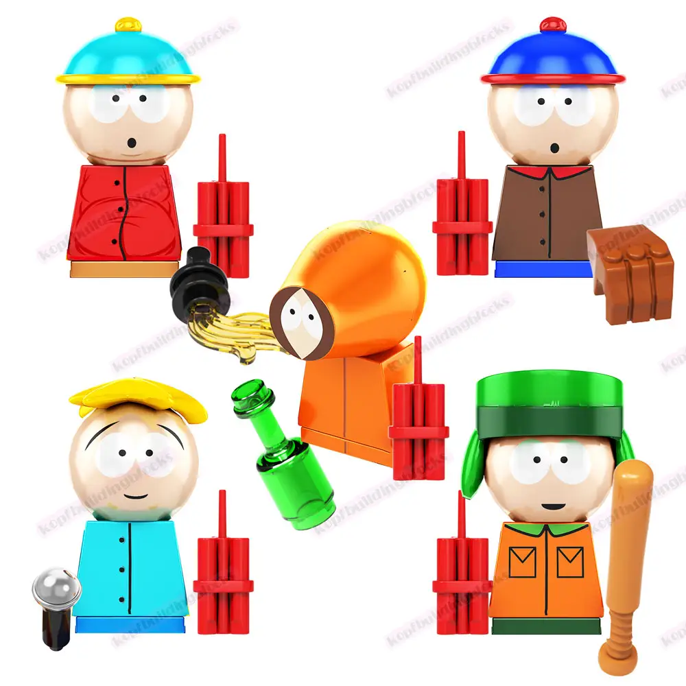 KF6192 taman selatan kartun Kyle Broflovski Eric Cartman Butters Stotch Kenny McCormick anak-anak pendidikan blok bangunan mainan figur