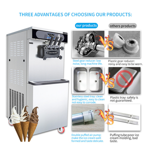 Máquina de helados Industrial Eléctrica de pie de 16 ~ 25L/H, máquina de helados suaves congelados de tres cabezales para Bar, té, cafetería - Product Image 2