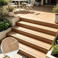 Carreaux de sol en céramique effet bois crème français 470x1200mm, antidérapants, mats, intégrés pour marches d'escalier