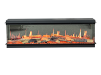 Cheminée électrique virtuelle LCD intelligente de 65 "Flammes réalistes avec étincelles Interface USB Cheminée électrique à écran LCD