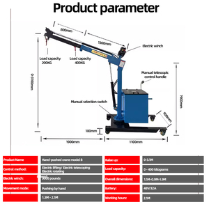Grúa Eléctrica Autopropulsada JUNCHI de 0.4 Toneladas con Plataforma Giratoria para Taller y Almacén, Nuevas Características Hidráulicas de Movimiento, Elevadores de Vacío de 3.1m - Product Image 2