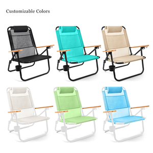 Cao cấp ba lô beechwood armrests ghế bãi biển cho người lớn có thể gập lại và 3 vị trí ngả ghế bãi biển với Ba lô dây đai - Product Image 2