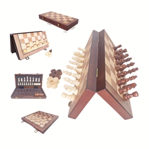 Scacchiera Magnetica Pieghevole in Legno da 12 Pollici 2-in-1 per Scacchi Internazionali e <span class=keywords><strong>Dama</strong></span> - Vendita all'Ingrosso - Product Image 1