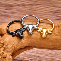 G23 ASTM 36  Anting Hidung Septum Model Bull Head  Cincin Septum  Anting Tragus Segmen Berengsel  Perhiasan Tubuh