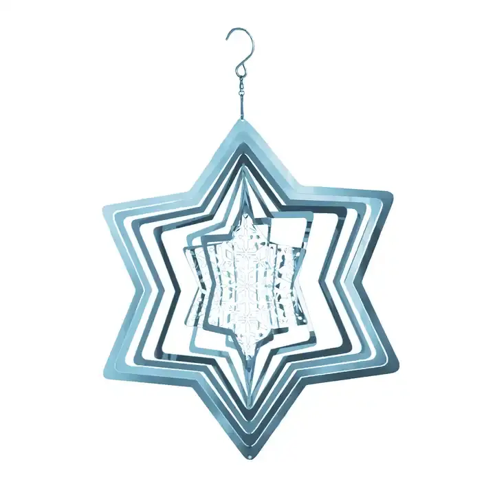 Custom Decorative Metal 3D Wind Spinners With Colour Changing Hanging Ornaments Copper Wind Spinners