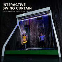 Fontaine à rideau d'eau numérique avec éclairage RGB/laser, étanche IP68, en acier inoxydable, design graphique personnalisé, installation sur site