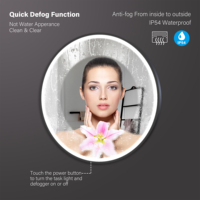 Fabrication directe faible quantité minimale de commande Anti-buée contemporain mur intelligent Led miroir de salle de bains rond Led miroirs encadrés