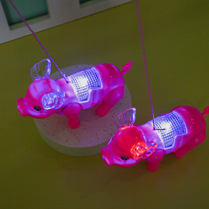 Laisse électrique pour cochon en plastique, jouet de dessin animé avec lumière et musique pour enfants de 4 à 6 ans, jeu en plein air - Product Image 2