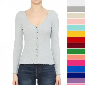 Factory directly Custom 100%cotton women's oversize long sleeve low neck t shirt