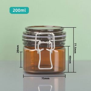 Pot carré en PET ambré de 200 ml pour crème cosmétique, crème contour des yeux, crème amincissante, masque de boue de massage, emballage scellé avec couvercle à vis en plastique - Product Image 3