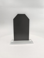 Trophée en verre cristal octogonal personnalisé avec panneau noir pour récompenses d'entreprise, reconnaissance des employés, cadeau de cérémonie d'affaires