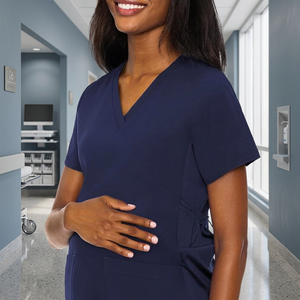 New Arrival Female Nurse Scrubs V-Neck Medical Scrub <b>Sets</b> in Woven Fabric Hospital Uniforms for <b>Doctors</b> - Product Image 3