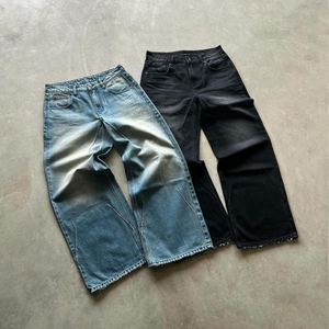 <span class=keywords><strong>กางเกง</strong></span><span class=keywords><strong>ยีน</strong></span><span class=keywords><strong>ส์</strong></span>ทรงตรงสีพื้นสไตล์วินเทจยุคกลางสำหรับผู้ชาย แบบ OEM/ODM  ซักฟอกทำสีซีด ขาดเซอร์ๆ  เหมาะสำหรับใส่เที่ยวเล่นในฤดูร้อน - Product Image 1