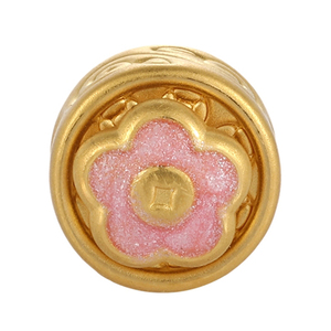 Artesanía oro duro 24K oro puro flor forma pulsera con cuentas accesorios de joyería de oro de gama alta - Product Image 1