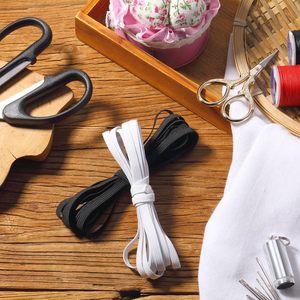 Cordon de macramé tressé coloré, élastique pliable <span class=keywords><strong>plat</strong></span> extensible pour couture, artisanat, manchettes de couette, vêtements (6mm, couleurs vives) - Product Image 4
