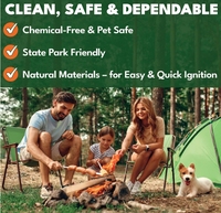 Heyha Kit allume-feu gobelet en papier cire bloc de bois allume-feu pour Camping en plein air démarreur à charbon de bois